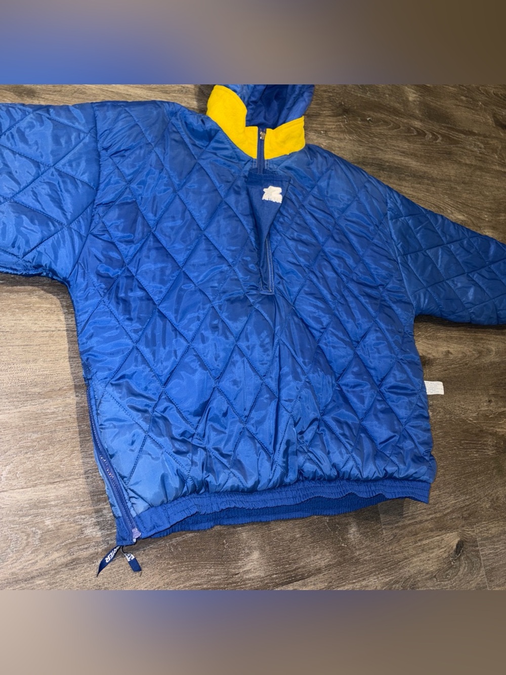 Vintage 90s Starter Golden State Warriors Pullover Puffer Jacket XXL & Hat RARE - Picture 16 of 16